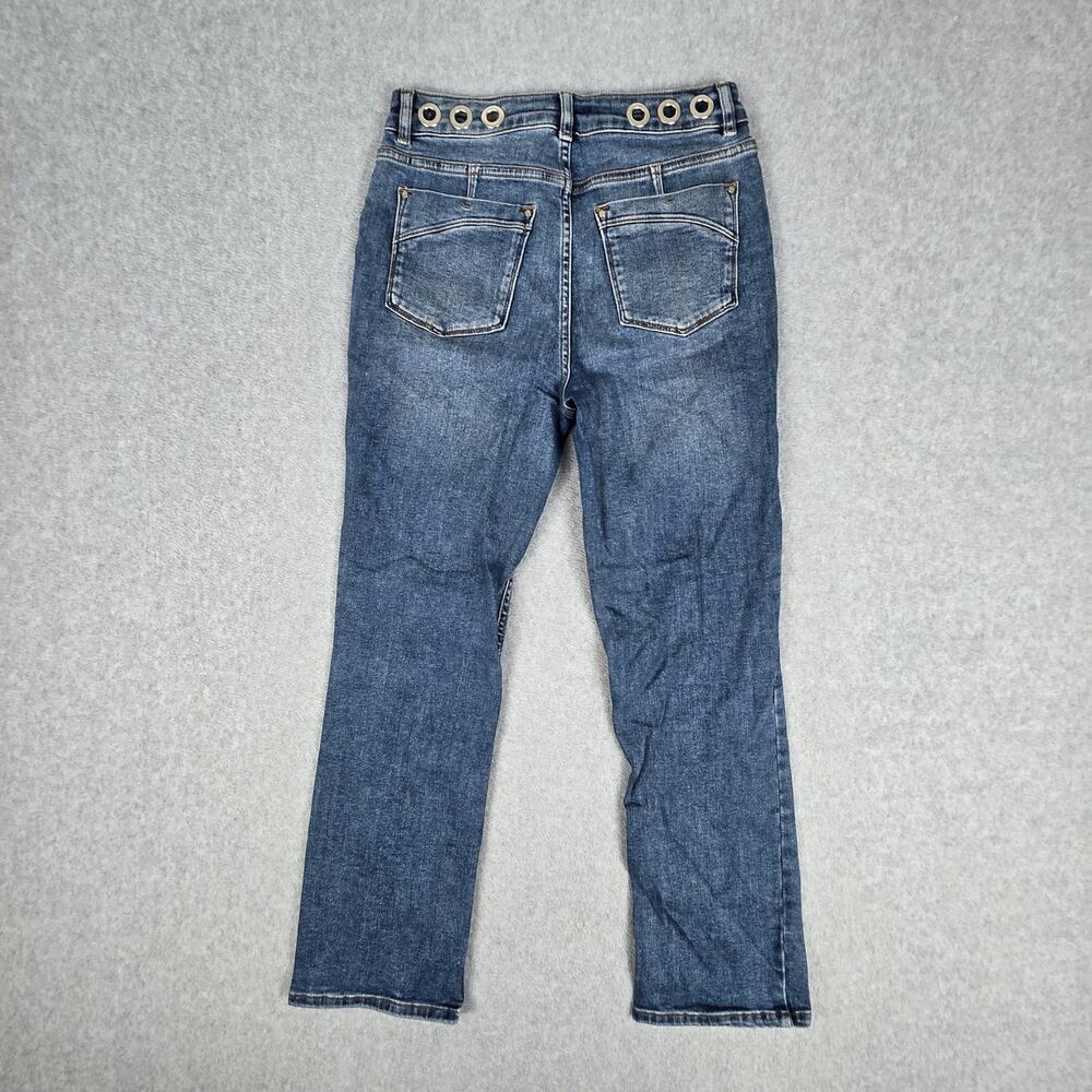 Karen Millen Womens Size 2 High Waist Jeans Grommet Waistband 26x26 - Picture 3 of 16